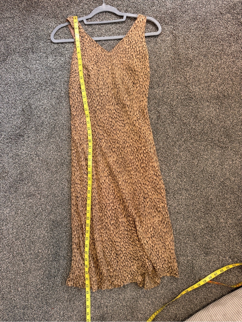 Ann Taylor Silk Tan/Brown Animal Print Sleeveless Midi Dress Size 6P Small Flaw - Picture 13 of 13